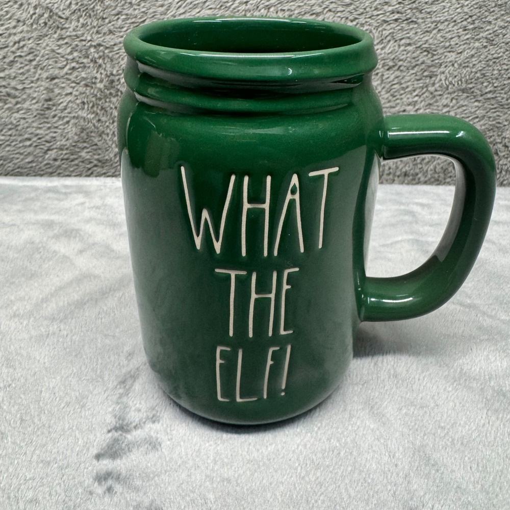 Rae Dunn What The Elf Green Mason Mug Collection Magenta Holiday Christmas